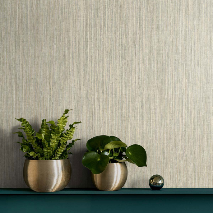 Seabrook Designs Vertical Stria Desert &amp; Metallic Gold Wallpaper image 2 of 2