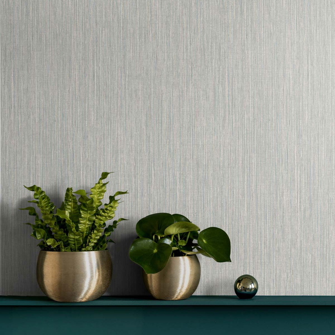 Seabrook Designs Vertical Stria Harbor Grey &amp; Sky Blue Wallpaper image 2 of 2