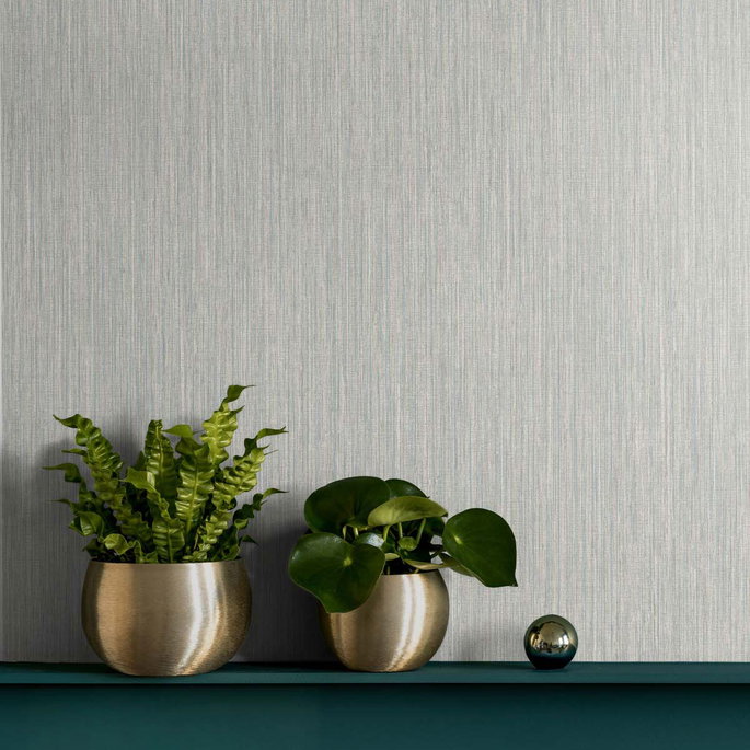 Seabrook Designs Vertical Stria Harbor Grey &amp; Sky Blue Wallpaper image 2 of 2