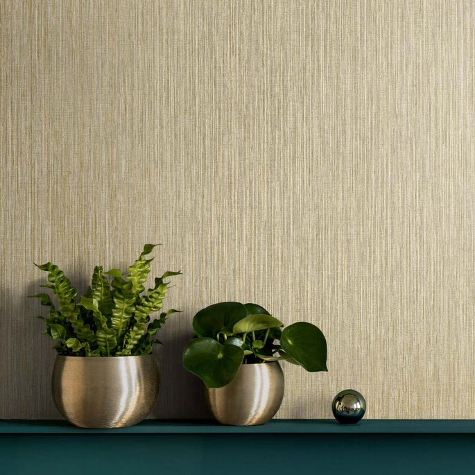 Seabrook Designs Vertical Stria Sand Dunes &amp; Metallic Gold Wallpaper image 2 of 2