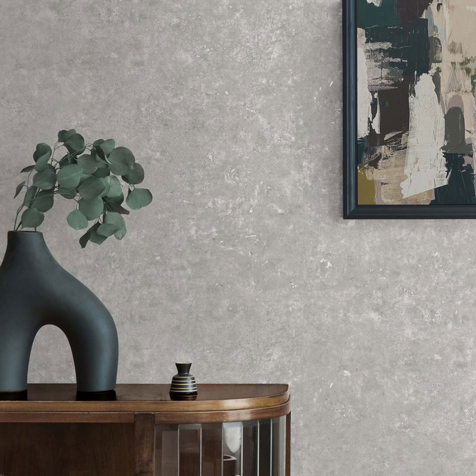 Seabrook Designs Cement Faux Silo &amp; Metallic Silver Wallpaper image 2 of 2