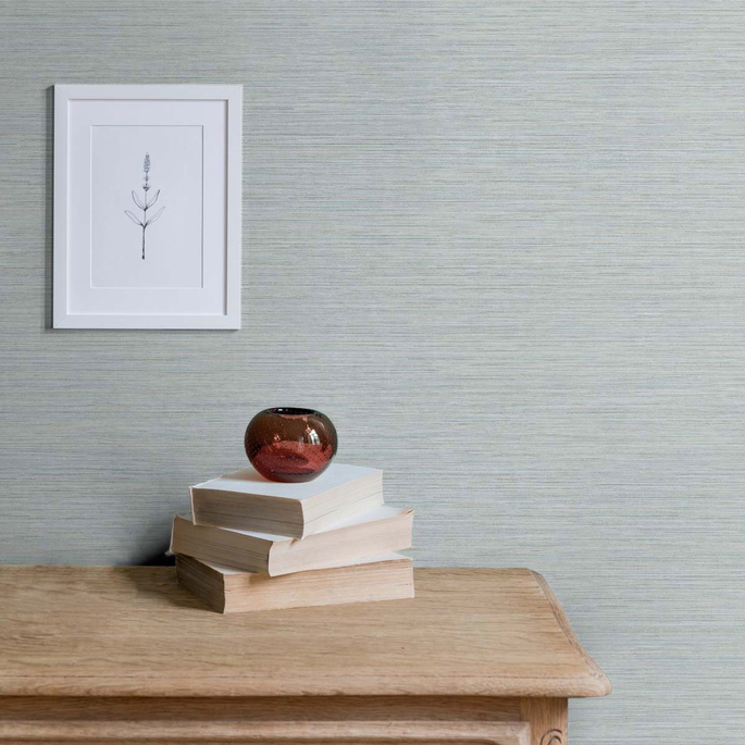 Seabrook Designs Silk Beryl Blue Wallpaper image 2 of 2