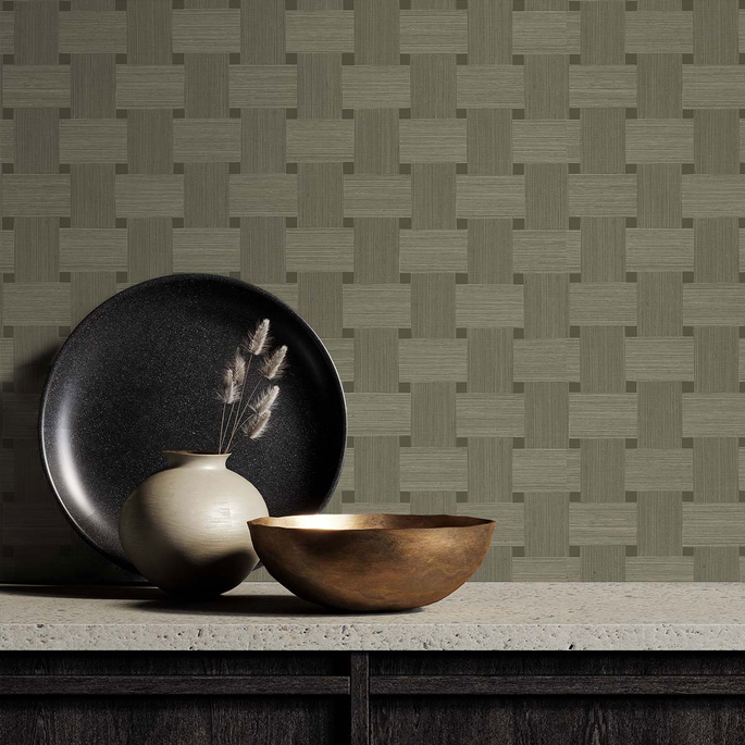 Seabrook Designs Basketweave Raw Umber Wallpaper image 3 of 3