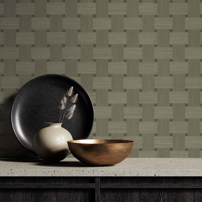 Seabrook Designs Basketweave Raw Umber Wallpaper image 3 of 3