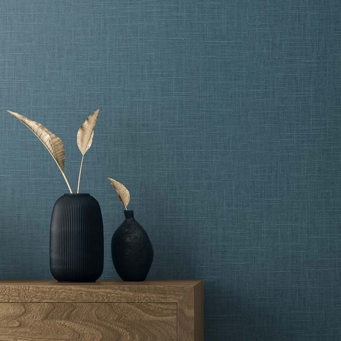 Seabrook Designs Myrna Linen Electric Blue Wallpaper image 2 of 2