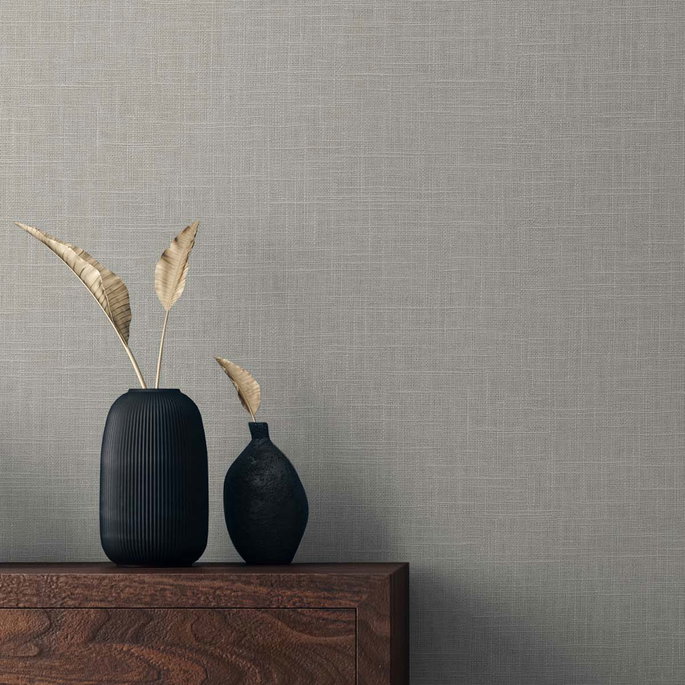 Seabrook Designs Myrna Linen Stone Grey Wallpaper image 2 of 2