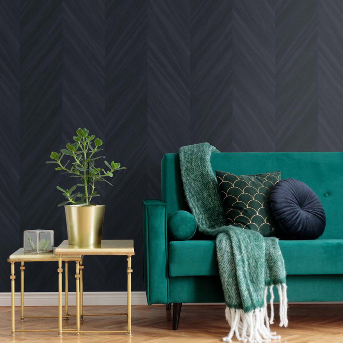 Seabrook Designs Chevron Wood Baikal Wallpaper image 2 of 3