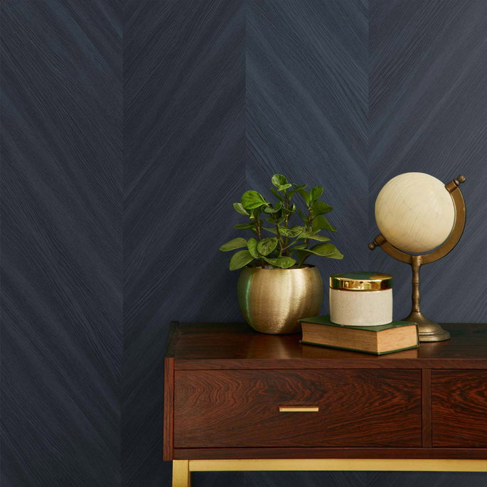 Seabrook Designs Chevron Wood Baikal Wallpaper image 3 of 3