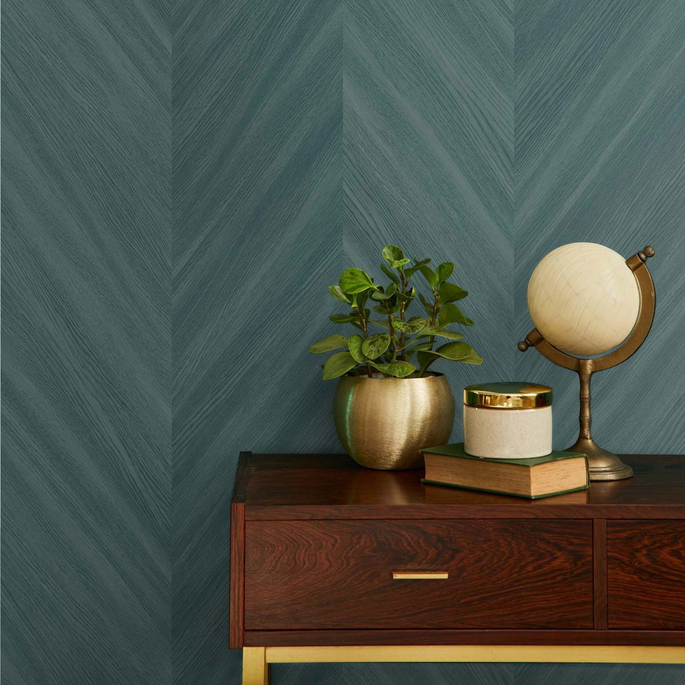 Seabrook Designs Chevron Wood Wintergreen Wallpaper image 3 of 3
