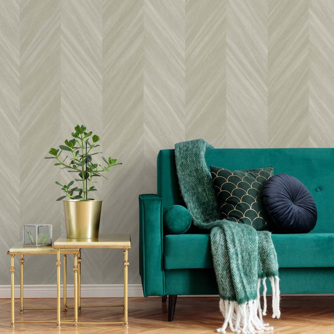 Seabrook Designs Chevron Wood Bister Wallpaper image 2 of 3