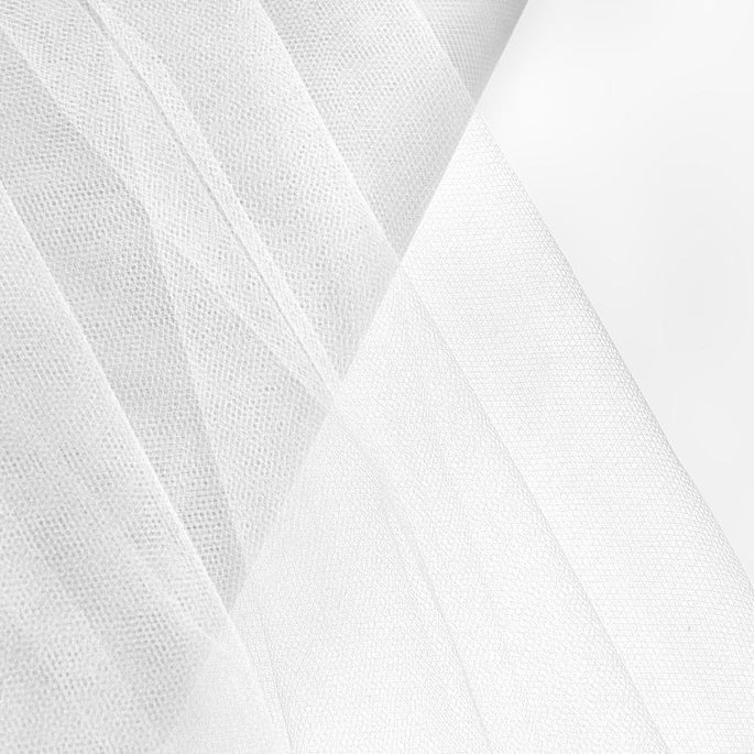 108 Inch White Premium Tulle Fabric image 2 of 2