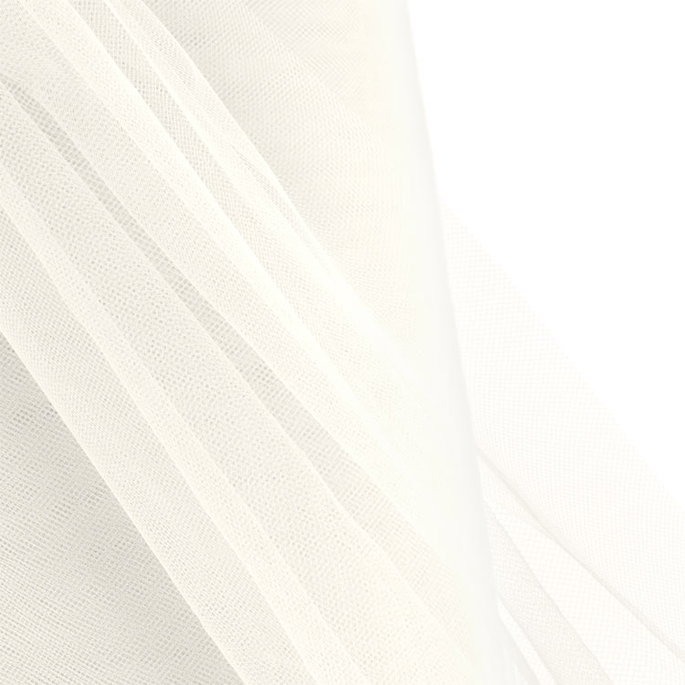 108 Inch Egg Shell Premium Tulle Fabric image 2 of 2