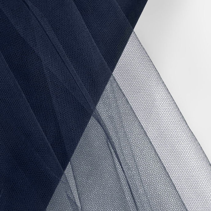 108 Inch Navy Blue Premium Tulle Fabric image 2 of 2