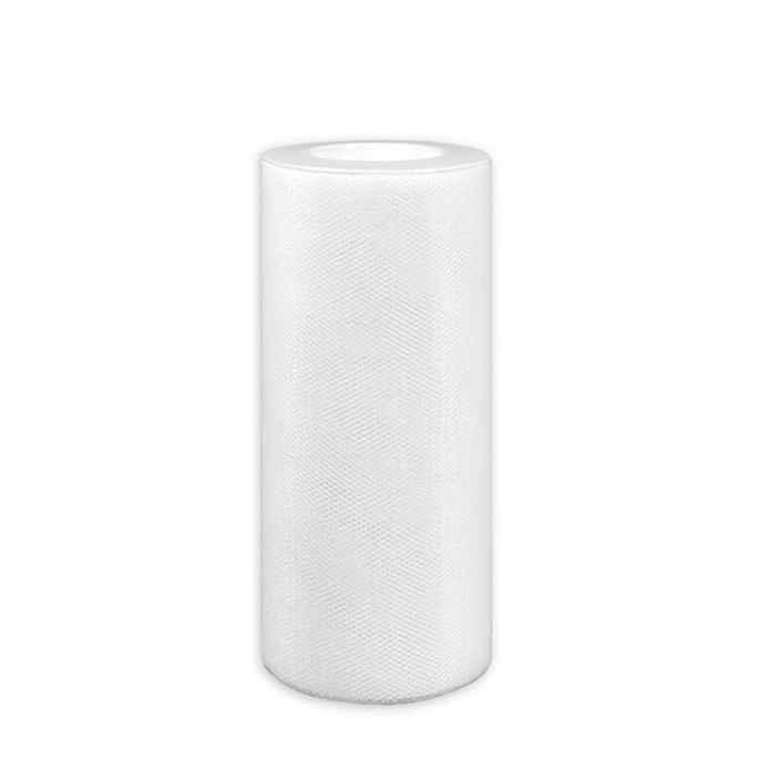 6" White Tulle - 25 Yards image 1 of 2