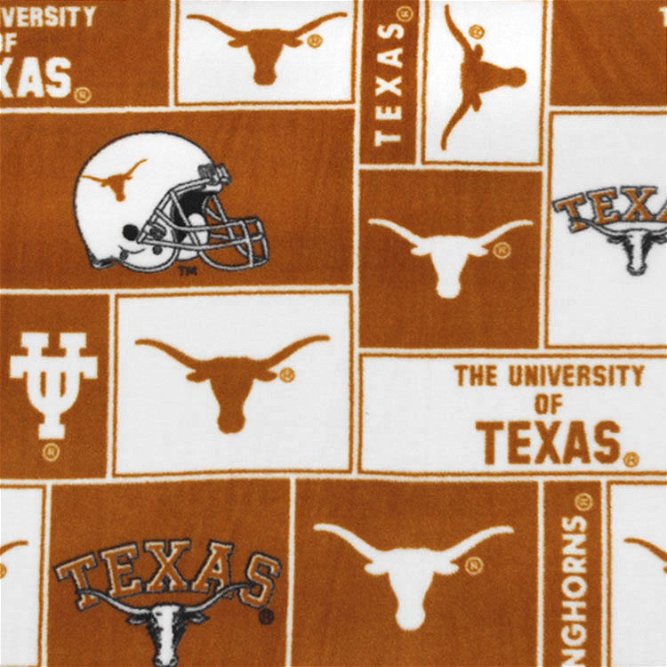 Texas Longhorns Allover NCAA Fleece Fabric