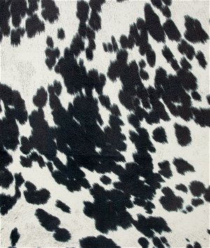 Suede Velvet Cow print fabric Udder Madness Upholstery BLACK / 54 Wide /  Sold By The Yard