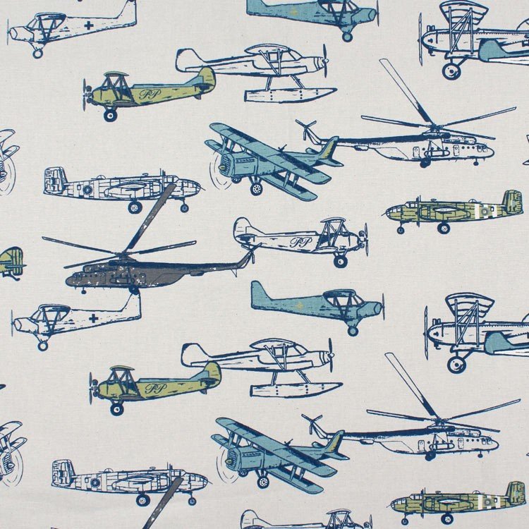 Premier Prints Vintage Air Felix Natural Fabric