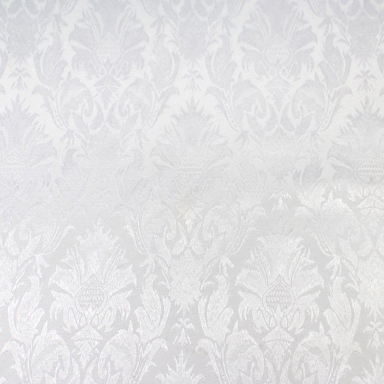 White Damask Brocade Fabric
