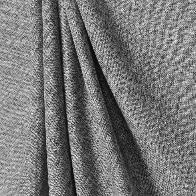 Charcoal Polyester Linen Fabric image 2 of 2