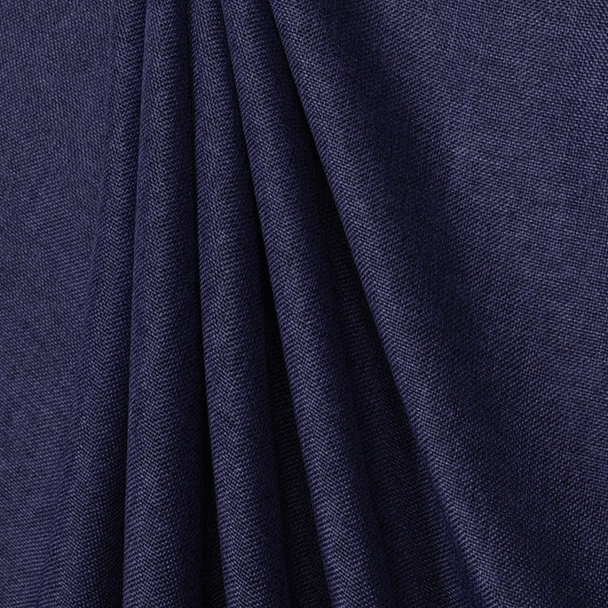 Navy Blue Polyester Linen Fabric image 2 of 2