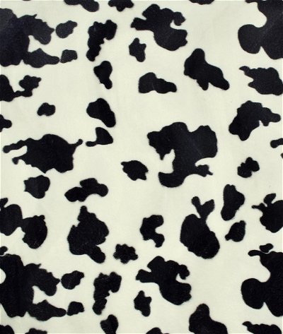 Black/White Cow Velboa Faux Fur Fabric