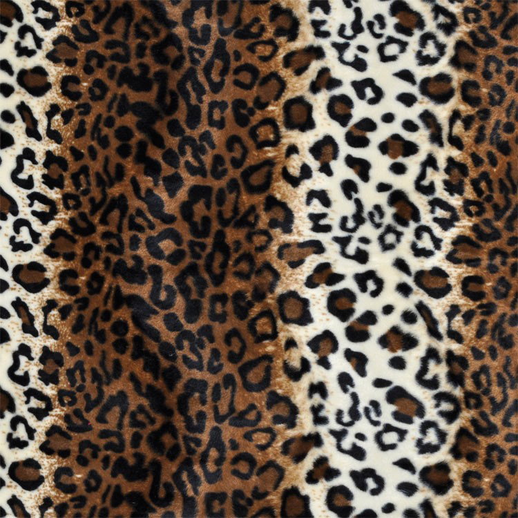 Brown Leopard Velboa Faux Fur Fabric