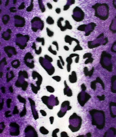 Purple Leopard Velboa Faux Fur Fabric
