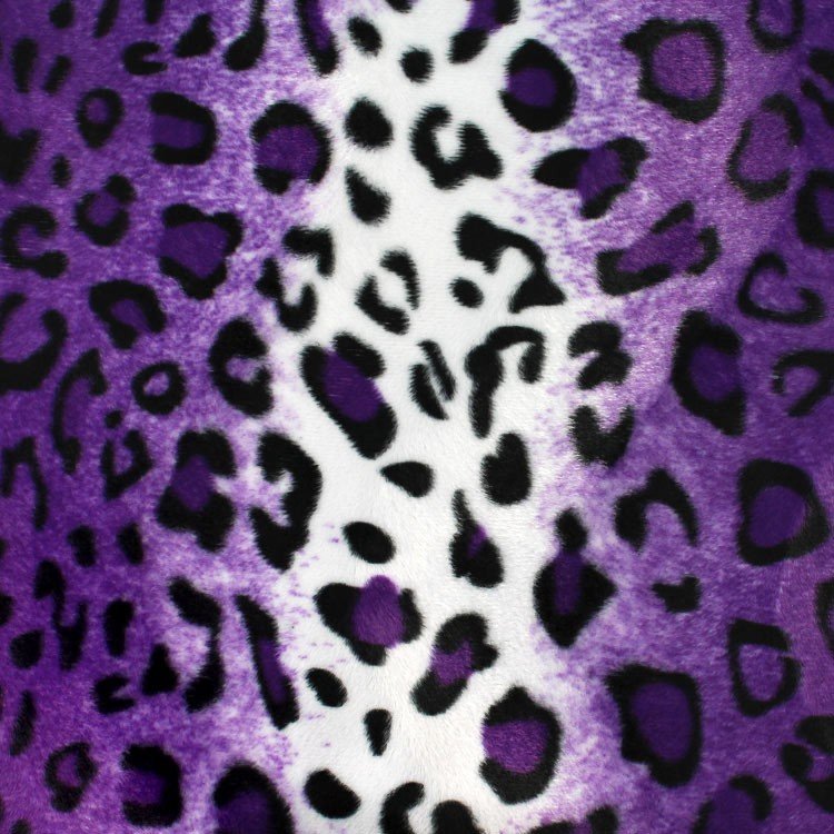 Purple Leopard Velboa Faux Fur Fabric