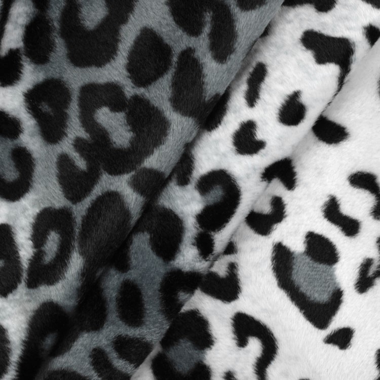 Snow Leopard Velboa Faux Fur Fabric 