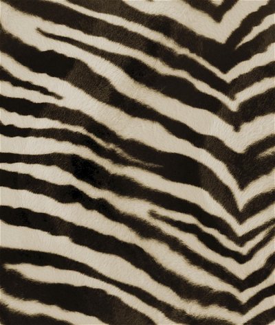Brown Zebra Velboa Faux Fur Fabric