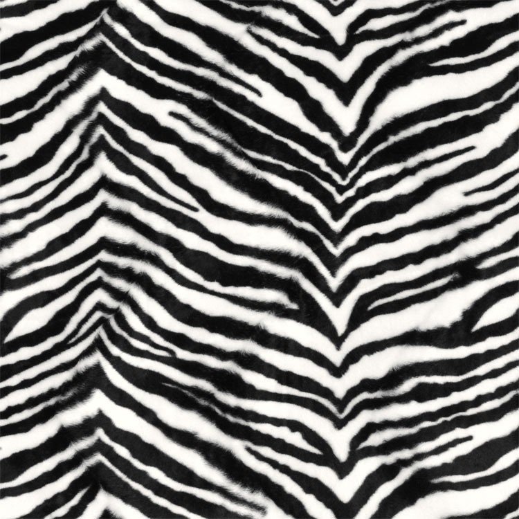 Medium Zebra Velboa Faux Fur Fabric | OnlineFabricStore