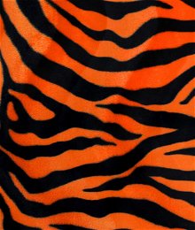 Orange Zebra Velboa Faux Fur Fabric