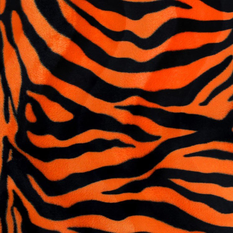 Orange Zebra Velboa Faux Fur Fabric