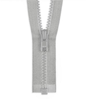 YKK 30" Chrome Gray #5 Plastic Vislon Open End Zipper