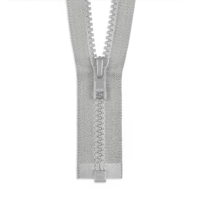 YKK 30" Chrome Gray #5 Plastic Vislon Open End Zipper