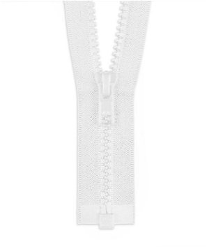 YKK 30" White #5 Plastic Vislon Open End Zipper