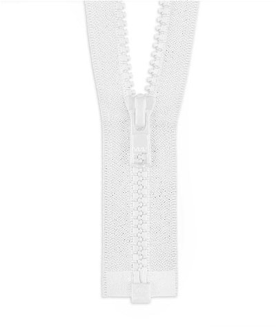 YKK 30 inch White #5 Plastic Vislon Open End Zipper