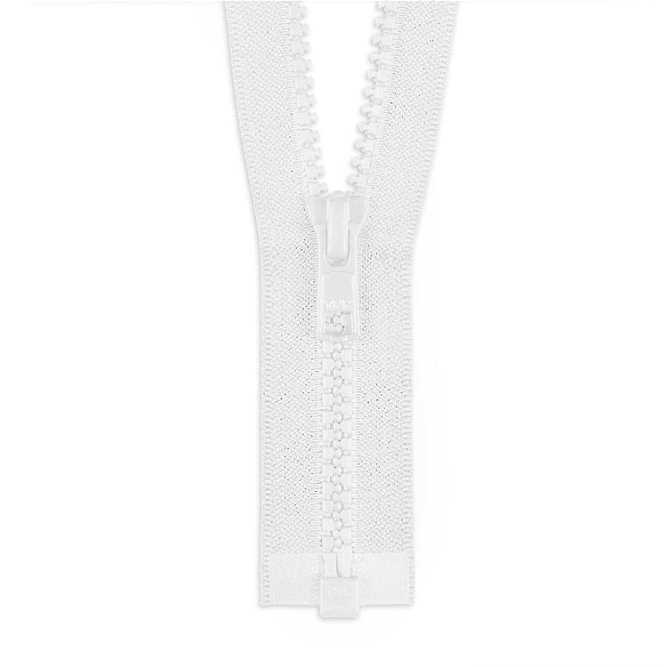 YKK 30&quot; White #5 Plastic Vislon Open End Zipper