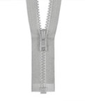 YKK 36" Chrome Gray #5 Plastic Vislon Open End Zipper