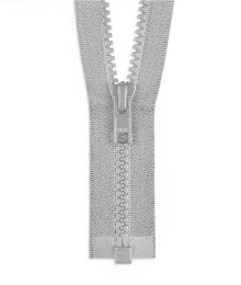 YKK 36" Chrome Gray #5 Plastic Vislon Open End Zipper