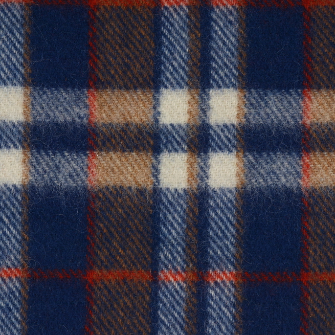 RK Classics Linton Plaid Wool Blue/Orange Fabric image 2 of 3
