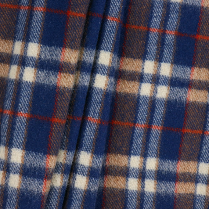RK Classics Linton Plaid Wool Blue/Orange Fabric image 3 of 3