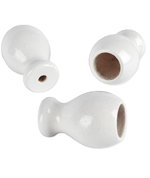 White Bell Shape Wood Blind Cord Tassel - 5 Pack
