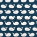 Premier Prints Whale Tales Premier Navy/White Fabric