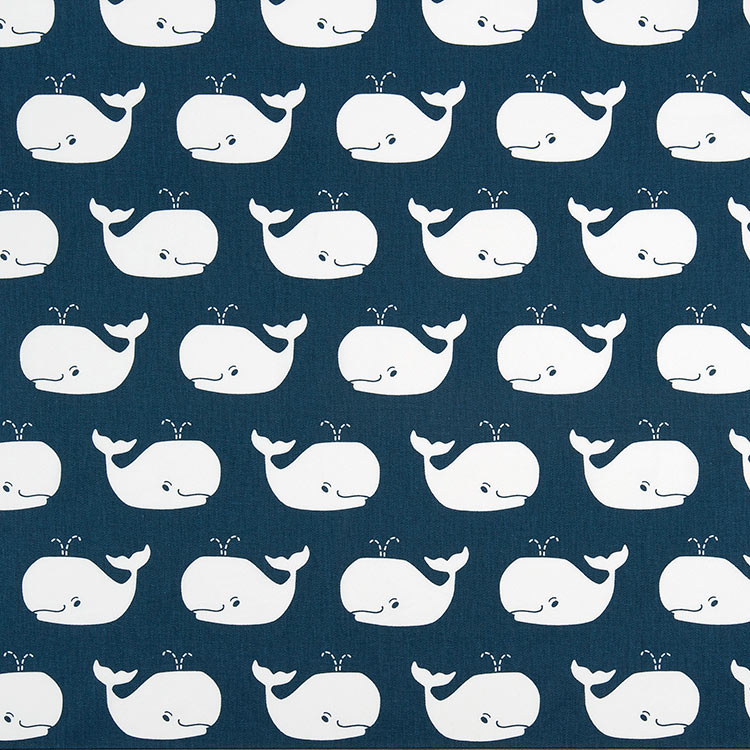 Premier Prints Whale Tales Premier Navy/White Fabric