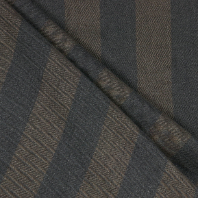RK Classics Fremont Wool Herringbone Stripe Hale Navy Fabric image 2 of 2