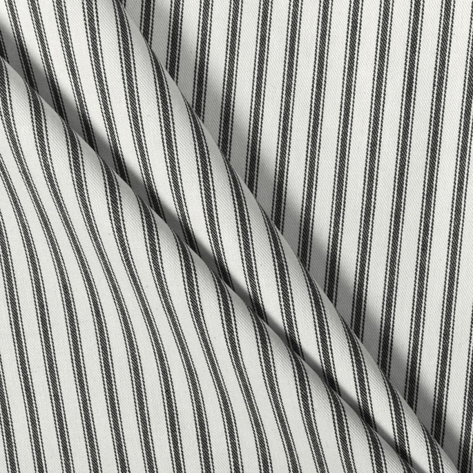Covington Black Woven Ticking Fabric image 3 of 5