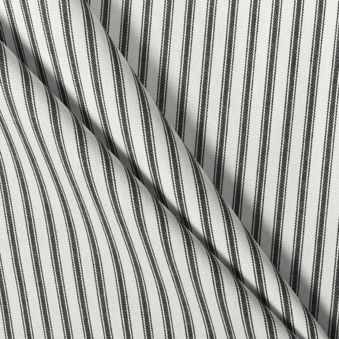 Covington Black Woven Ticking Fabric image 3 of 5
