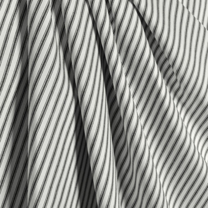 Covington Black Woven Ticking Fabric image 4 of 5
