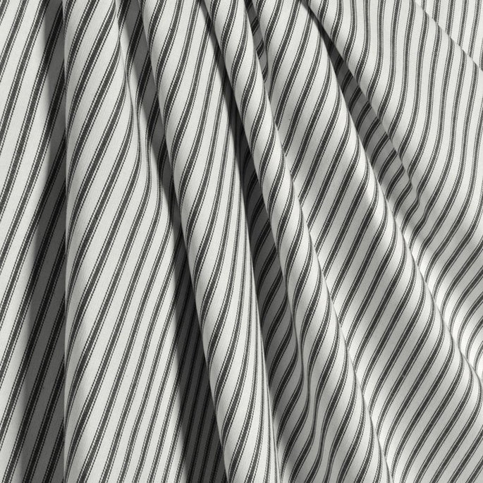 Covington Black Woven Ticking Fabric image 4 of 5